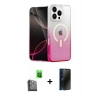MARSİLYAN™- iPhone 16 Pro Kılıf Eksen Minimal Özel Seri - Siyah 3D Antistatik Hayalet Cam Ekran Koruyucu + Raze Metal Kamera Lens - SH
