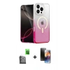 MARSİLYAN™- iPhone 16 Pro Kılıf Eksen Minimal Özel Seri - Siyah 3D Antistatik Mat Seramik Nano Ekran Koruyucu + Raze Metal Kamera Lens - SH