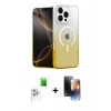 MARSİLYAN™- iPhone 16 Pro Kılıf Eksen Minimal Özel Seri - Siyah 3D Antistatik Mat Seramik Nano Ekran Koruyucu + Raze Metal Kamera Lens - BZ