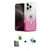 MARSİLYAN™- iPhone 16 Pro Kılıf Eksen Minimal Özel Seri - Siyah 3D Antistatik Seramik Nano Ekran Koruyucu + Raze Metal Kamera Lens - SH