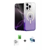 MARSİLYAN™- iPhone 16 Pro Kılıf Eksen Minimal Özel Seri - Siyah 3D Antistatik Seramik Nano Ekran Koruyucu + Raze Metal Kamera Lens - BZ