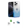 MARSİLYAN™- iPhone 16 Pro Kılıf Eksen Minimal Özel Seri - Siyah 3D Antistatik Seramik Nano Ekran Koruyucu + Raze Metal Kamera Lens - BZ