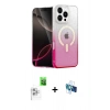 MARSİLYAN™- iPhone 16 Pro Kılıf Eksen Minimal Özel Seri - Siyah 3D Antistatik Seramik Nano Ekran Koruyucu + Raze Metal Kamera Lens - BZ