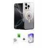 MARSİLYAN™- iPhone 16 Pro Kılıf Eksen Minimal Özel Seri - Siyah Bilvis 5in1 3D Magic Cam Ekran Koruyucu + Raze Metal Kamera Lens - BZ