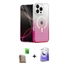 MARSİLYAN™- iPhone 16 Pro Kılıf Eksen Minimal Özel Seri - Siyah Bilvis 5in1 5D Magic Hayalet Cam Ekran Koruyucu + Raze Metal Kamera Lens - CLTM