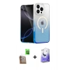 MARSİLYAN™- iPhone 16 Pro Kılıf Eksen Minimal Özel Seri - Siyah Bilvis 5in1 5D Magic Hayalet Cam Ekran Koruyucu + Raze Metal Kamera Lens - CLTM