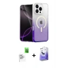 MARSİLYAN™- iPhone 16 Pro Kılıf Eksen Minimal Özel Seri - Siyah Bilvis 5in1 5D Magic Hayalet Cam Ekran Koruyucu + Beyaz Raze Metal Kamera Lens