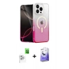MARSİLYAN™- iPhone 16 Pro Kılıf Eksen Minimal Özel Seri - Siyah Bilvis 5in1 5D Magic Hayalet Cam Ekran Koruyucu + Beyaz Raze Metal Kamera Lens