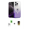 MARSİLYAN™- iPhone 16 Pro Kılıf Eksen Minimal Özel Seri - Siyah Buffer Cam Ekran Koruyucu + Raze Metal Kamera Lens - BZ