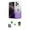 MARSİLYAN™- iPhone 16 Pro Kılıf Eksen Minimal Özel Seri - Siyah Buffer Cam Ekran Koruyucu + Raze Metal Kamera Lens - SH