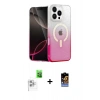 MARSİLYAN™- iPhone 16 Pro Kılıf Eksen Minimal Özel Seri - Siyah Buffer Hayalet Cam Ekran Koruyucu + Raze Metal Kamera Lens - BZ