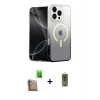 MARSİLYAN™- iPhone 16 Pro Kılıf Eksen Minimal Özel Seri - Siyah Joko Magic 5D Hayalet Cam + Raze Metal Kamera Lens - CLTM