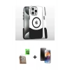 MARSİLYAN™- iPhone 16 Pro Kılıf İz Asil Prime - Siyah 3D Antistatik Mat Seramik Nano Ekran Koruyucu + Raze Metal Kamera Lens - CLTM