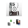 MARSİLYAN™- iPhone 16 Pro Kılıf İz Asil Prime - Siyah 3D Antistatik Mat Seramik Nano Ekran Koruyucu + Siyah Raze Metal Kamera Lens