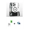 MARSİLYAN™- iPhone 16 Pro Kılıf İz Asil Prime - Siyah 3D Antistatik Seramik Nano Ekran Koruyucu + Raze Metal Kamera Lens - BZ