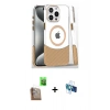 MARSİLYAN™- iPhone 16 Pro Kılıf İz Asil Prime - Siyah 3D Antistatik Seramik Nano Ekran Koruyucu + Raze Metal Kamera Lens - CLTM
