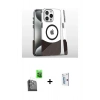 MARSİLYAN™- iPhone 16 Pro Kılıf İz Asil Prime - Siyah Bilvis 0.18mm Plus Cam Ekran Koruyucu + Raze Metal Kamera Lens - SH