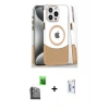 MARSİLYAN™- iPhone 16 Pro Kılıf İz Asil Prime - Siyah Bilvis 0.18mm Plus Cam Ekran Koruyucu + Raze Metal Kamera Lens - SH