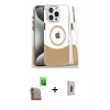 MARSİLYAN™- iPhone 16 Pro Kılıf İz Asil Prime - Siyah Bilvis 3D Cam Ekran Koruyucu + Raze Metal Kamera Lens - CLTM