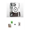 MARSİLYAN™- iPhone 16 Pro Kılıf İz Asil Prime - Siyah Bilvis 3D Cam Ekran Koruyucu + Raze Metal Kamera Lens - CLTM