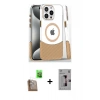 MARSİLYAN™- iPhone 16 Pro Kılıf İz Asil Prime - Siyah Bilvis 3D Mat Cam Ekran Koruyucu + Raze Metal Kamera Lens - CLTM