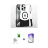 MARSİLYAN™- iPhone 16 Pro Kılıf İz Asil Prime - Siyah Bilvis 5in1 3D Magic Cam Ekran Koruyucu + Raze Metal Kamera Lens - BZ