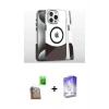 MARSİLYAN™- iPhone 16 Pro Kılıf İz Asil Prime - Siyah Bilvis 5in1 3D Magic Cam Ekran Koruyucu + Raze Metal Kamera Lens - CLTM