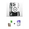 MARSİLYAN™- iPhone 16 Pro Kılıf İz Asil Prime - Siyah Bilvis 5in1 3D Magic Cam Ekran Koruyucu + Raze Metal Kamera Lens - CLTM