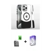 MARSİLYAN™- iPhone 16 Pro Kılıf İz Asil Prime - Siyah Bilvis 5in1 3D Magic Cam Ekran Koruyucu + Siyah Raze Metal Kamera Lens