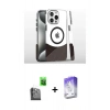 MARSİLYAN™- iPhone 16 Pro Kılıf İz Asil Prime - Siyah Bilvis 5in1 3D Magic Cam Ekran Koruyucu + Siyah Raze Metal Kamera Lens