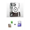MARSİLYAN™- iPhone 16 Pro Kılıf İz Asil Prime - Siyah Bilvis 5in1 5D Magic Hayalet Cam Ekran Koruyucu + Raze Metal Kamera Lens - CLTM