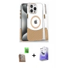 MARSİLYAN™- iPhone 16 Pro Kılıf İz Asil Prime - Siyah Bilvis 5in1 5D Magic Hayalet Cam Ekran Koruyucu + Raze Metal Kamera Lens - CLTM