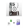 MARSİLYAN™- iPhone 16 Pro Kılıf İz Asil Prime - Siyah Bilvis 5in1 5D Magic Hayalet Cam Ekran Koruyucu + Raze Metal Kamera Lens - BZ