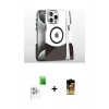 MARSİLYAN™- iPhone 16 Pro Kılıf İz Asil Prime - Siyah Buffer Cam Ekran Koruyucu + Raze Metal Kamera Lens - BZ