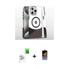 MARSİLYAN™- iPhone 16 Pro Kılıf İz Asil Prime - Siyah Buffer Hayalet Cam Ekran Koruyucu + Raze Metal Kamera Lens - BZ