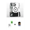 MARSİLYAN™- iPhone 16 Pro Kılıf İz Asil Prime - Siyah Buffer Hayalet Cam Ekran Koruyucu + Raze Metal Kamera Lens - BZ
