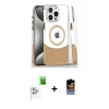MARSİLYAN™- iPhone 16 Pro Kılıf İz Asil Prime - Siyah Buffer Hayalet Cam Ekran Koruyucu + Raze Metal Kamera Lens - BZ