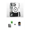 MARSİLYAN™- iPhone 16 Pro Kılıf İz Asil Prime - Siyah Buffer Hayalet Cam Ekran Koruyucu + Siyah Raze Metal Kamera Lens