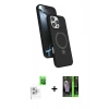 MARSİLYAN™- iPhone 16 Pro Kılıf İz Işık Koleksiyonu - Şeffaf 360 Full Body Arka Koruyucu + Raze Metal Kamera Lens - BZ