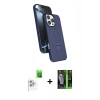 MARSİLYAN™- iPhone 16 Pro Kılıf İz Işık Koleksiyonu - Şeffaf 360 Full Body Arka Koruyucu + Raze Metal Kamera Lens - BZ