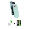 MARSİLYAN™- iPhone 16 Pro Kılıf İz Işık Koleksiyonu - Şeffaf 360 Full Body Arka Koruyucu + Raze Metal Kamera Lens - BZ