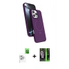 MARSİLYAN™- iPhone 16 Pro Kılıf İz Işık Koleksiyonu - Şeffaf 360 Full Body Arka Koruyucu + Raze Metal Kamera Lens - BZ
