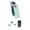 MARSİLYAN™- iPhone 16 Pro Kılıf İz Işık Koleksiyonu - Siyah 360 Mat Full Body Arka Koruyucu + Raze Metal Kamera Lens - BZ
