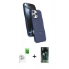 MARSİLYAN™- iPhone 16 Pro Kılıf İz Işık Koleksiyonu - Siyah 360 Mat Full Body Arka Koruyucu + Raze Metal Kamera Lens - BZ