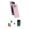 MARSİLYAN™- iPhone 16 Pro Kılıf İz Işık Koleksiyonu - Siyah 360 Mat Full Body Arka Koruyucu + Raze Metal Kamera Lens - CLTM