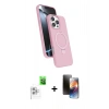 MARSİLYAN™- iPhone 16 Pro Kılıf İz Işık Koleksiyonu - Siyah 3D Antistatik Mat Seramik Nano Ekran Koruyucu + Raze Metal Kamera Lens - BZ