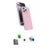 MARSİLYAN™- iPhone 16 Pro Kılıf İz Işık Koleksiyonu - Siyah 3D Antistatik Seramik Nano Ekran Koruyucu + Raze Metal Kamera Lens - SH