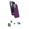 MARSİLYAN™- iPhone 16 Pro Kılıf İz Işık Koleksiyonu - Siyah 3D Antistatik Seramik Nano Ekran Koruyucu + Raze Metal Kamera Lens - SH