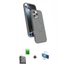 MARSİLYAN™- iPhone 16 Pro Kılıf İz Işık Koleksiyonu - Siyah 3D Antistatik Seramik Nano Ekran Koruyucu + Raze Metal Kamera Lens - SH