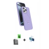 MARSİLYAN™- iPhone 16 Pro Kılıf İz Işık Koleksiyonu - Siyah 3D Antistatik Seramik Nano Ekran Koruyucu + Raze Metal Kamera Lens - SH